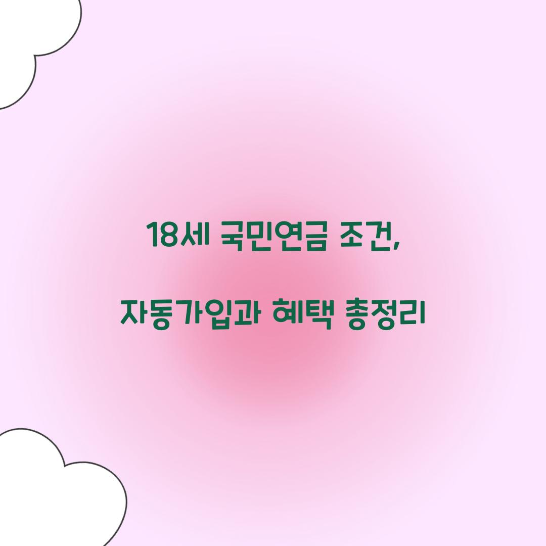 18세 국민연금 조건