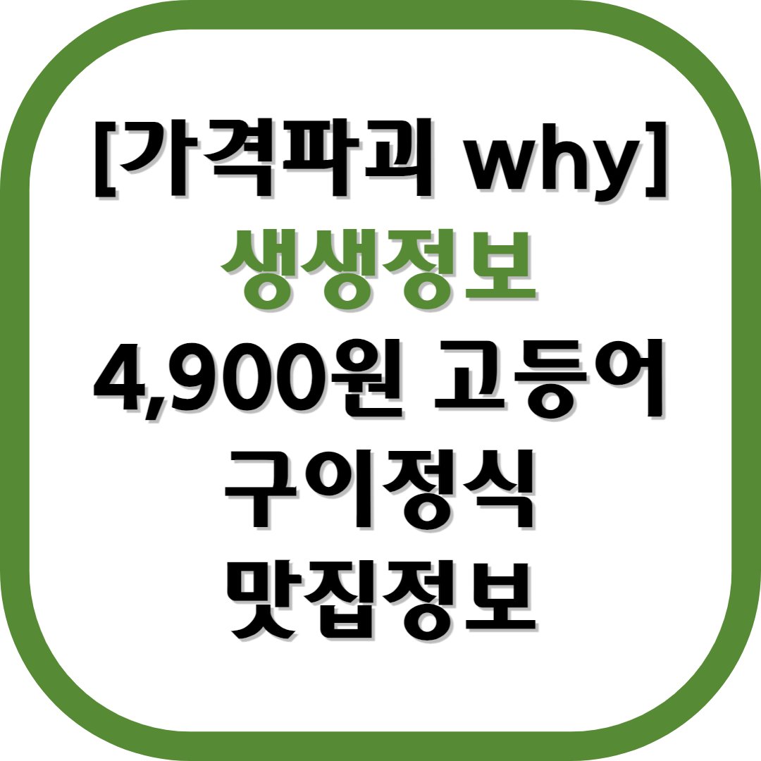 가격파괴 why 4,900원 착한고등어구이 맛집소개