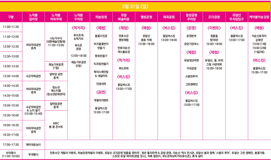 목포 유달산 봄축제 소개 일정 프로그램종류 볼거리 주차장 장소