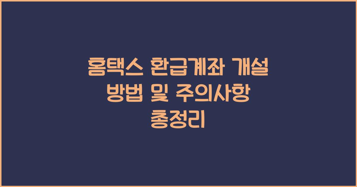 홈택스 환급계좌