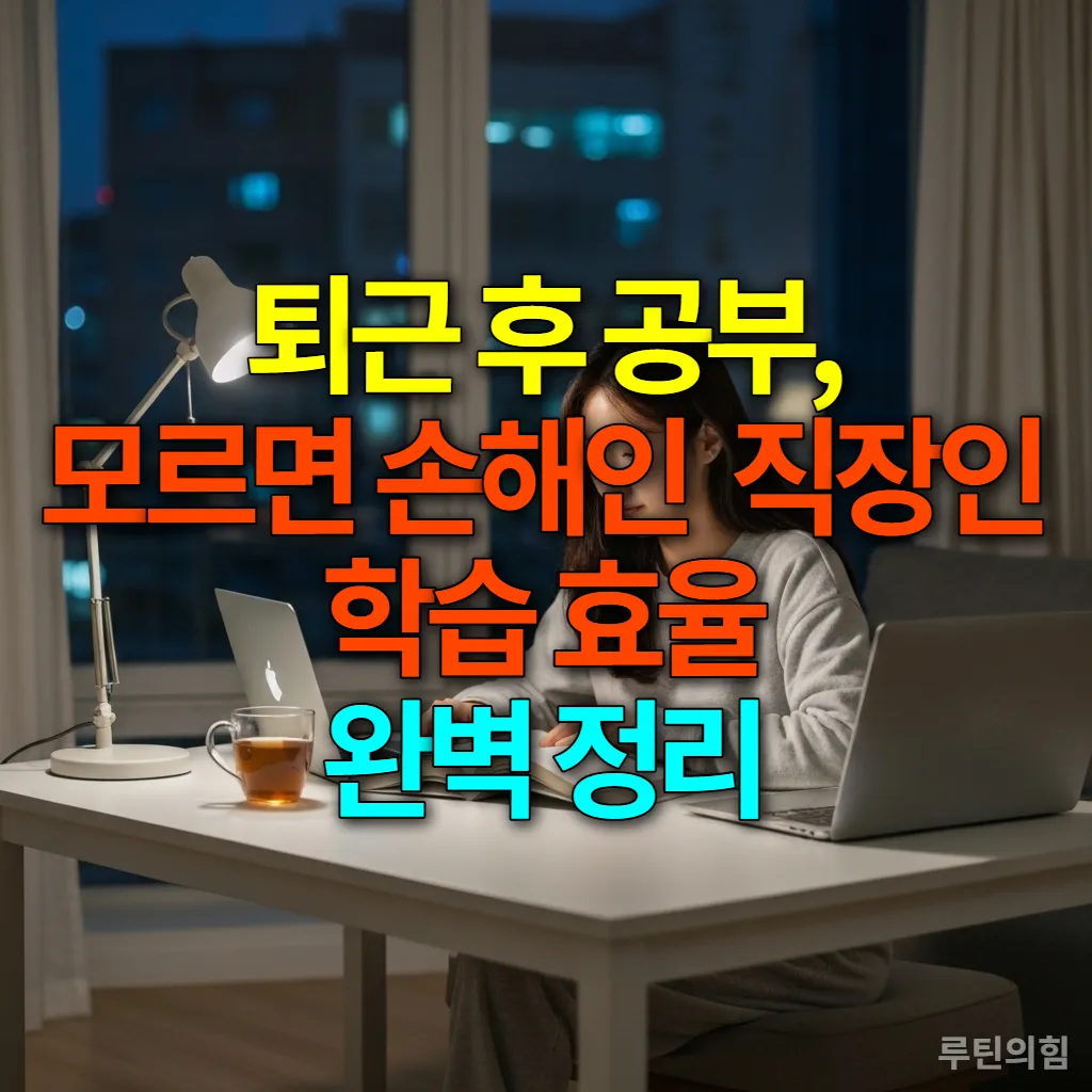 퇴근 후 집에서 책과 노트북으로 공부하는 젊은 여성 직장인