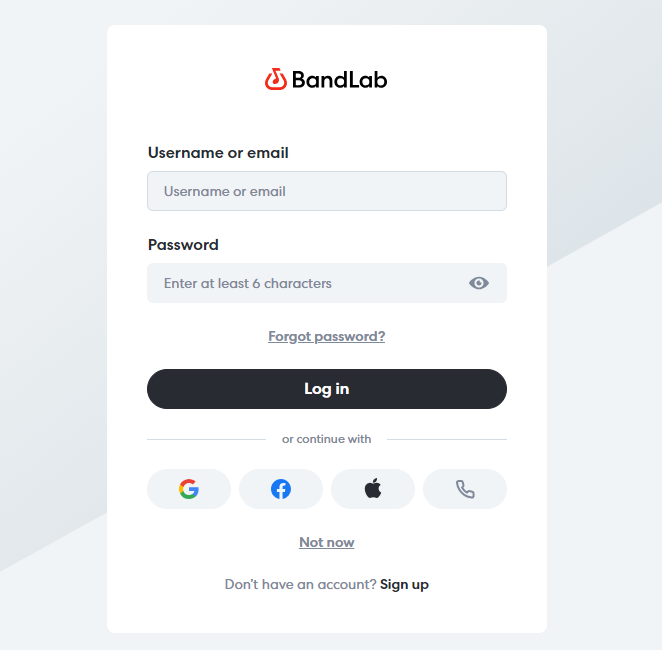 bandlab 로그인
