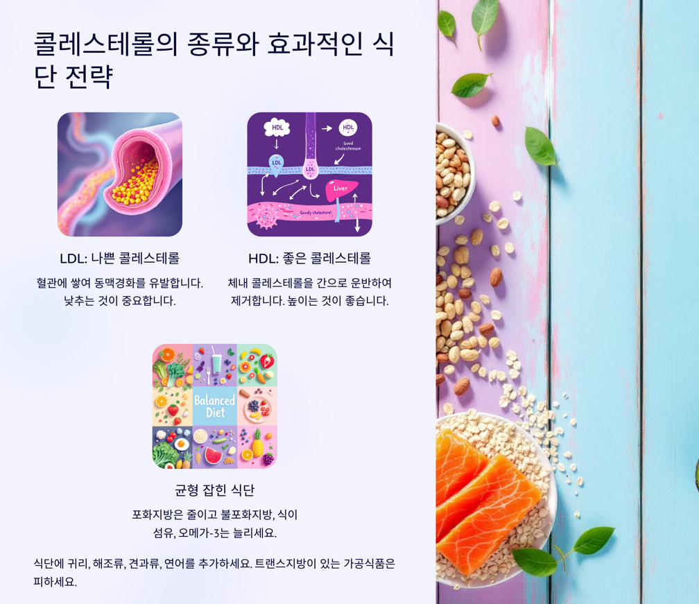 콜레스테롤 종류와 효과적 식단