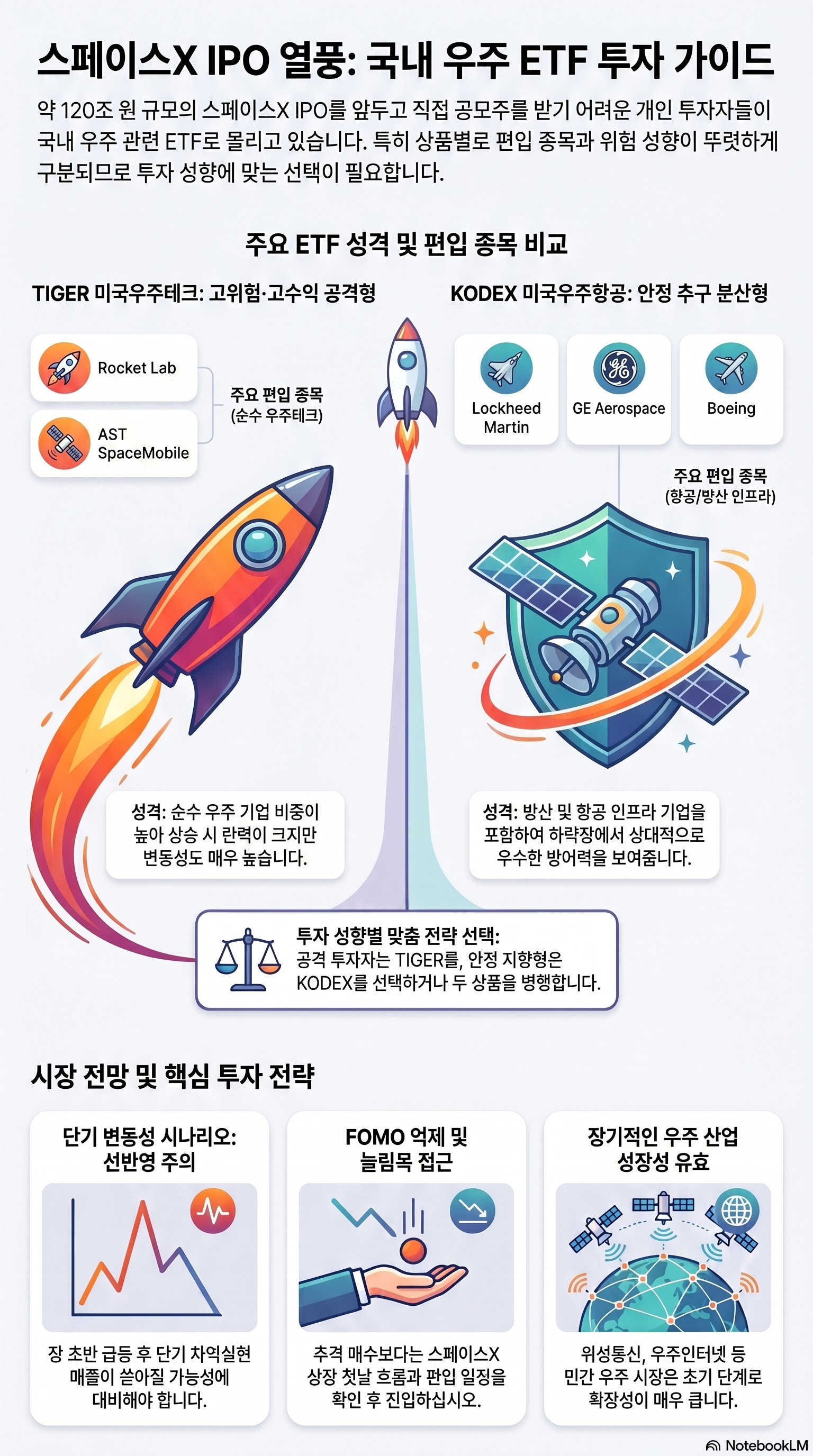 TIGER 미국우주테크와 KODEX 미국우주항공 ETF 비교