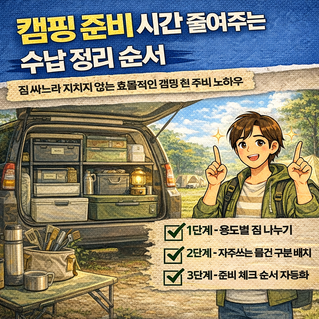 캠핑 준비 시간 줄여주는 수납 정리 순서