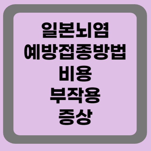 일본뇌염예방접종방법