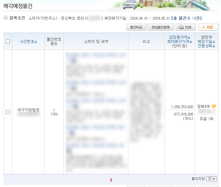 매각예정물건