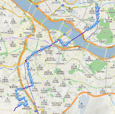 503번 버스 노선도