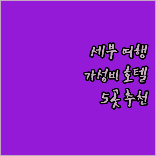 세부 여행객 필독 가성비 좋은 호텔 ..