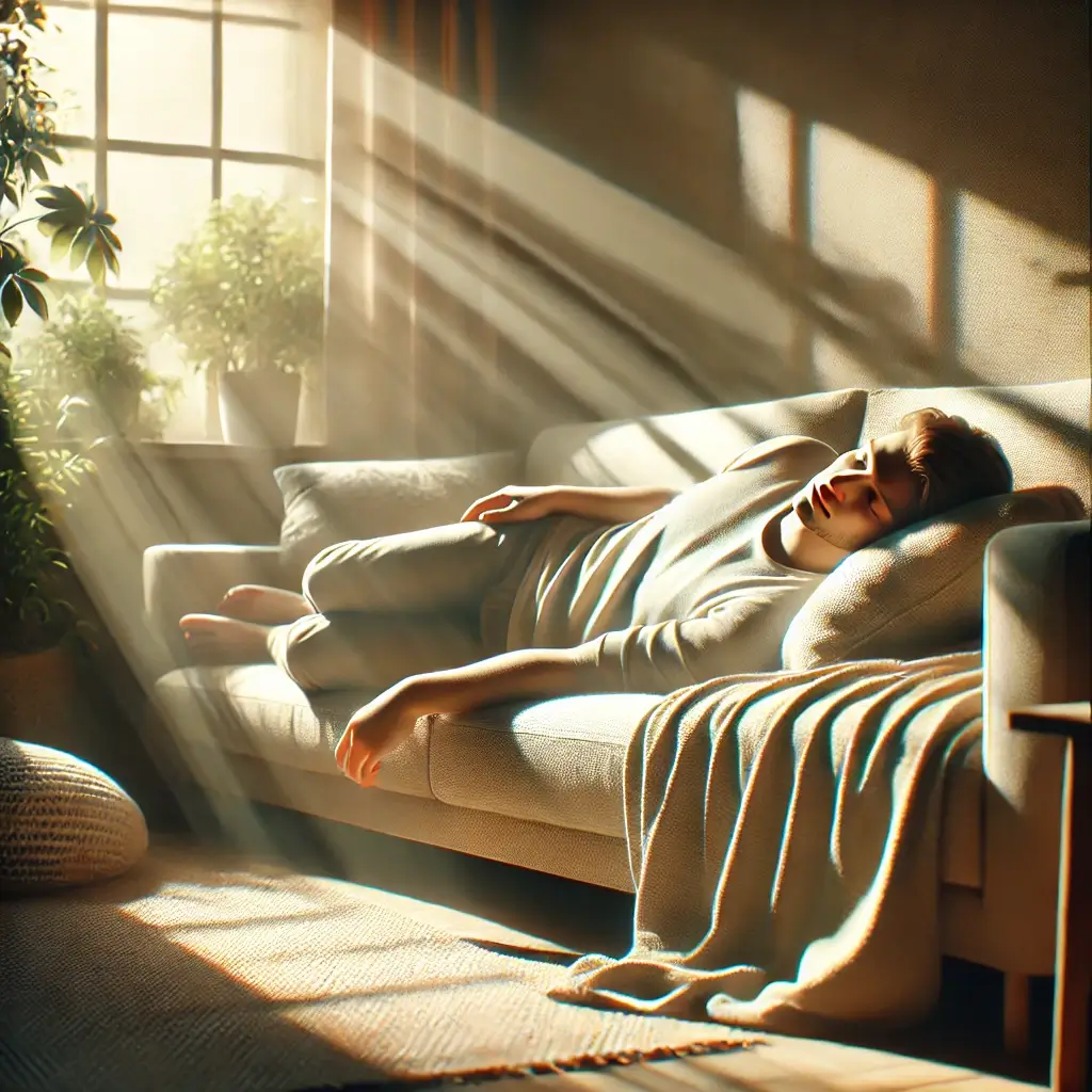 자연광이-비추는곳에서-낮잠을-자는-남성