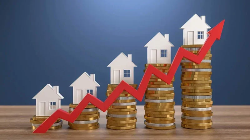 오르는 집값, 늘어나는 자산, 상승곡선 이미지