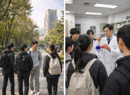 대학교 탐방하는 고등학생들