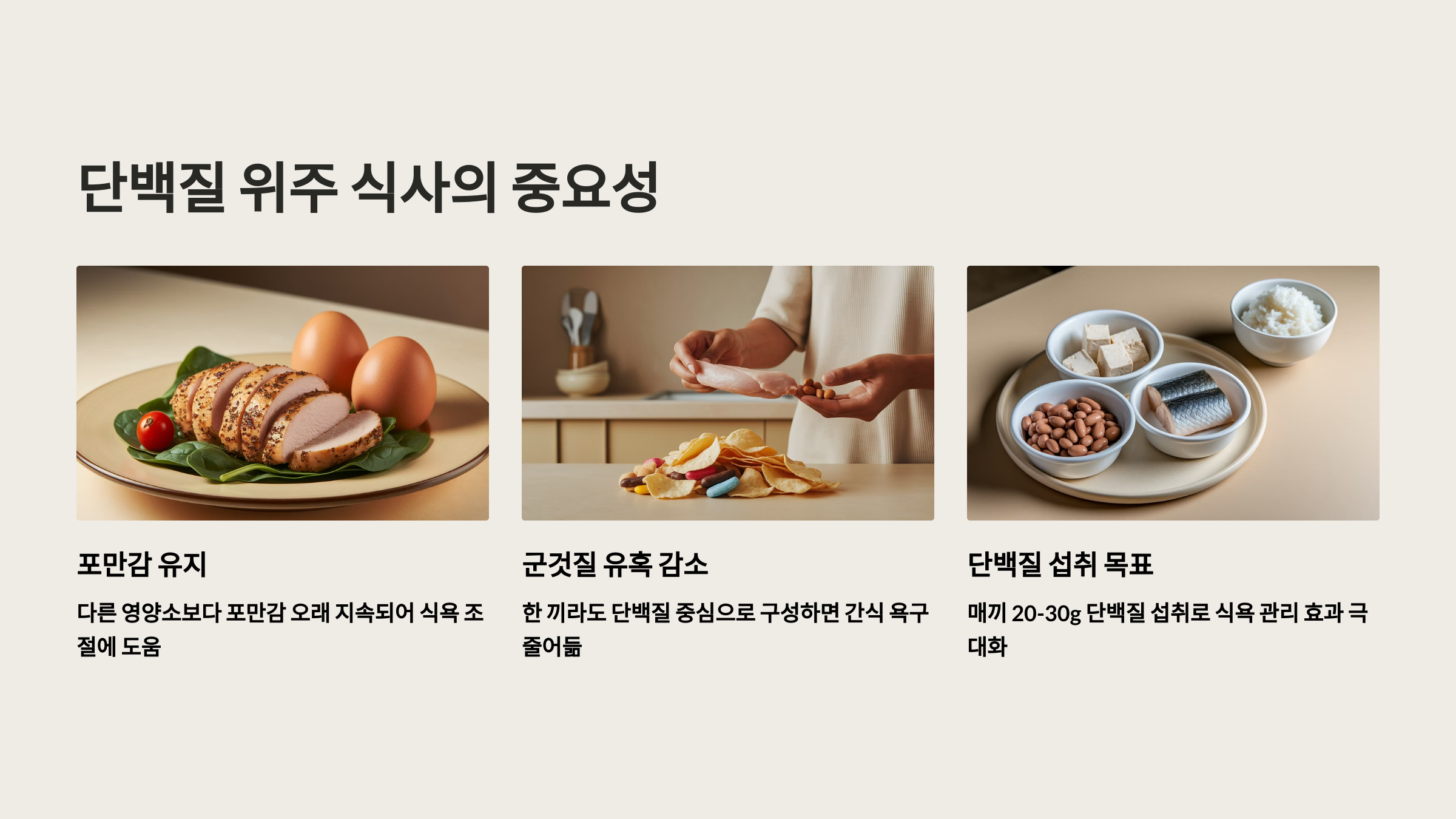 단백질 위주의 식사 구성