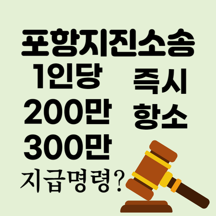 포항지진 항소 지급명령 가능?