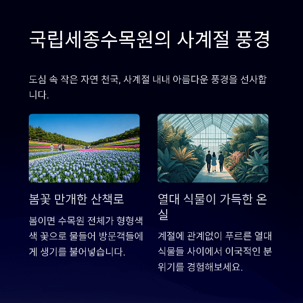 국립세종수목원의 사계절 풍경