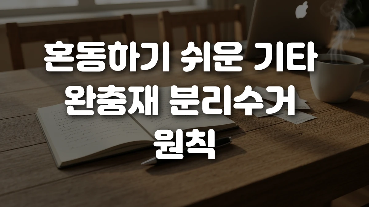 혼동하기 쉬운 기타 완충재 분리수거 원칙