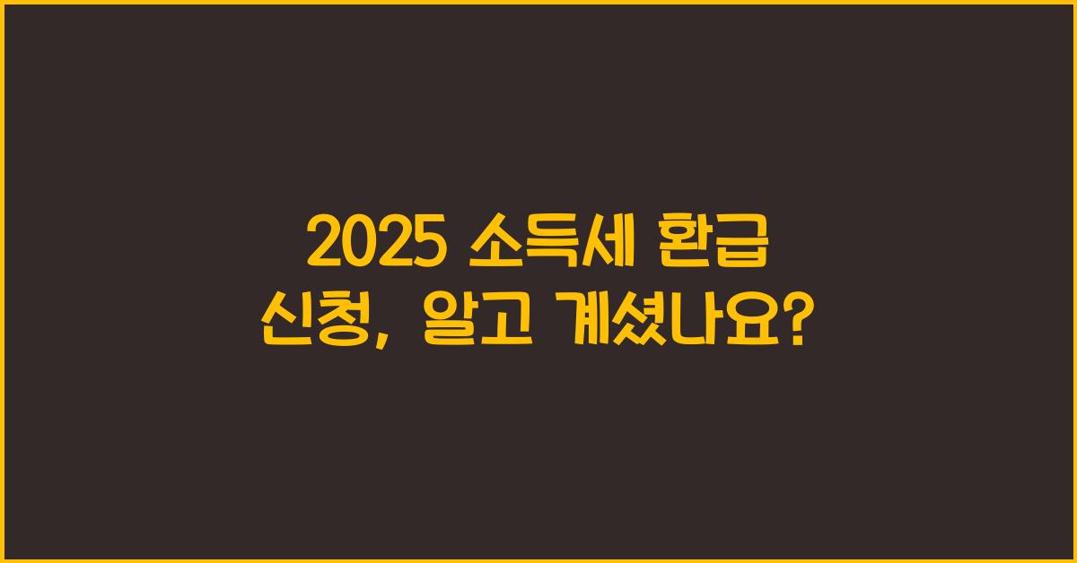 2025 소득세 환급 신청
