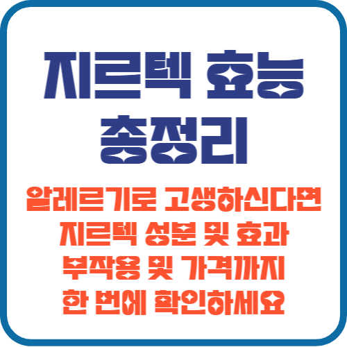 지르텍 효능 총정리