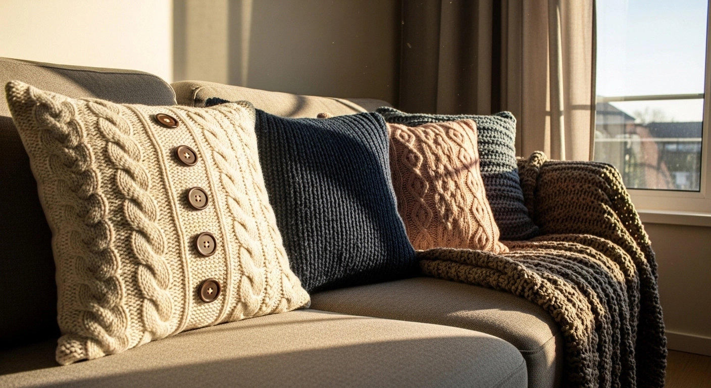 작아진 니트 스웨터의 화려한 변신! 세상에서 가장 따뜻한 '감성 듬뿍 쿠션 커버' 만들기