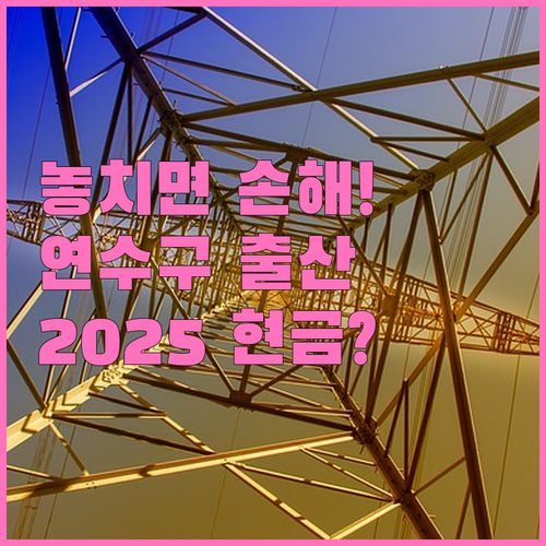 놓치면 손해 2025 연수구 출산가정..