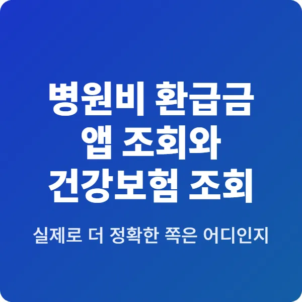 병원비 환급금 앱 조회와 건강보험 조회, 실제로 더 정확한 쪽은 어디인지