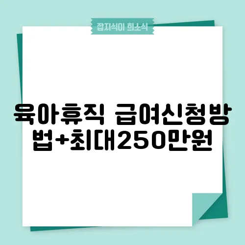 육아휴직 급여신청방법+최대250만원