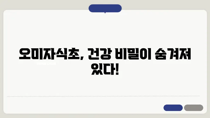 오미자식초의 주요 효능
