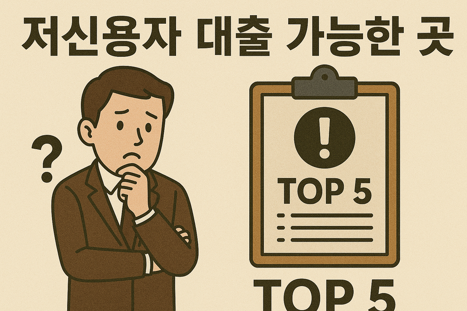 저신용자 대출 가능한 곳 TOP 5