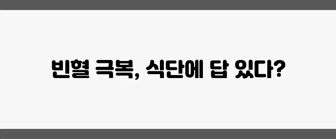 빈혈에 좋은 음식 (철분 보충에 효과적인 식단 TOP7)