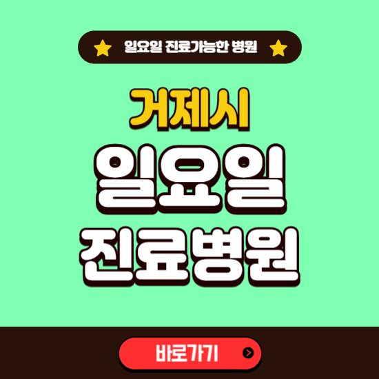 거제시 일요일 진료 가능한 병원 ❘ 주말 문여는 곳 총정리 (소아과, 내과, 안과, 치과, 피부과, 정형외과, 산부인과)