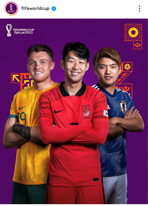 출처 : FIFA Worldcup 공식 SNS '월드컵 최초 AFC 3팀'