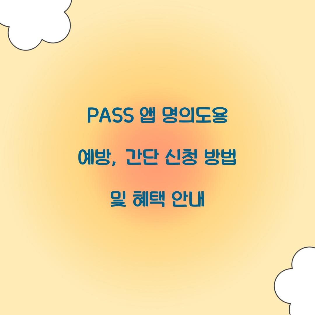 pass 앱 명의도용 예방