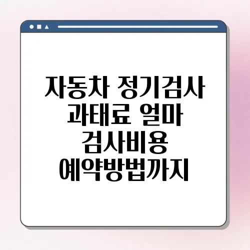 자동차 정기검사 과태료 얼마 검사비용 예약방법까지