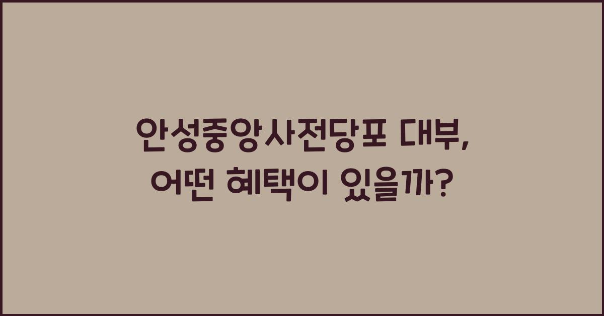 안성중앙사전당포 대부