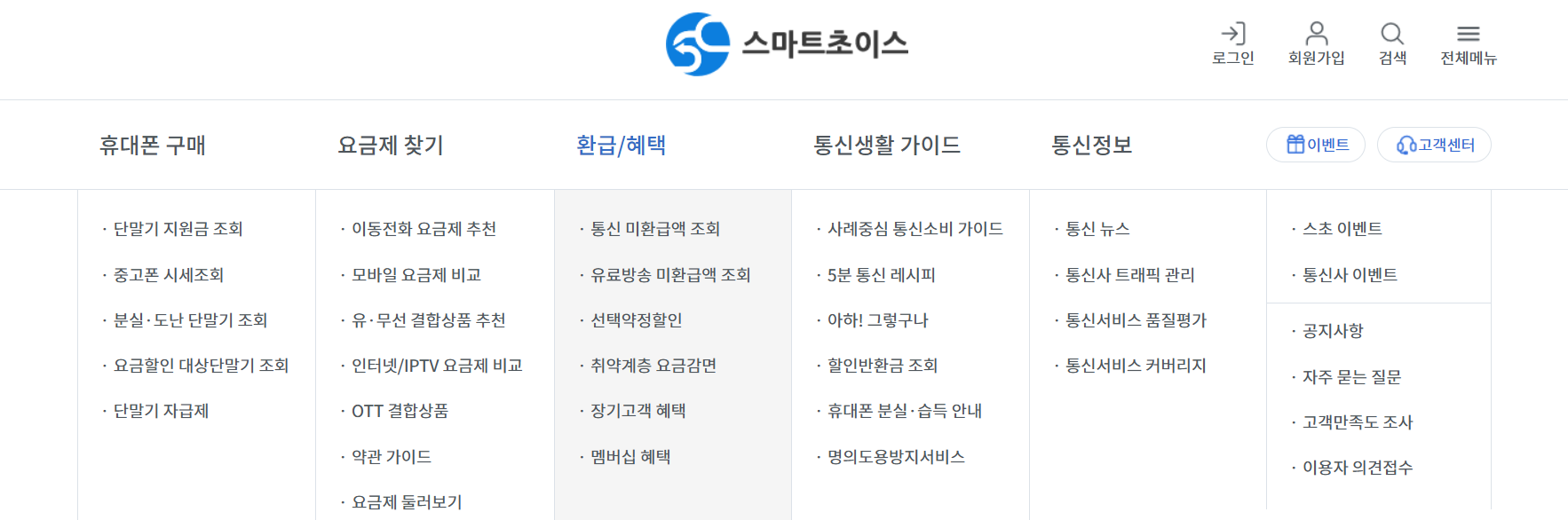 통신비 환급금 조회(스마트초이스 조회)