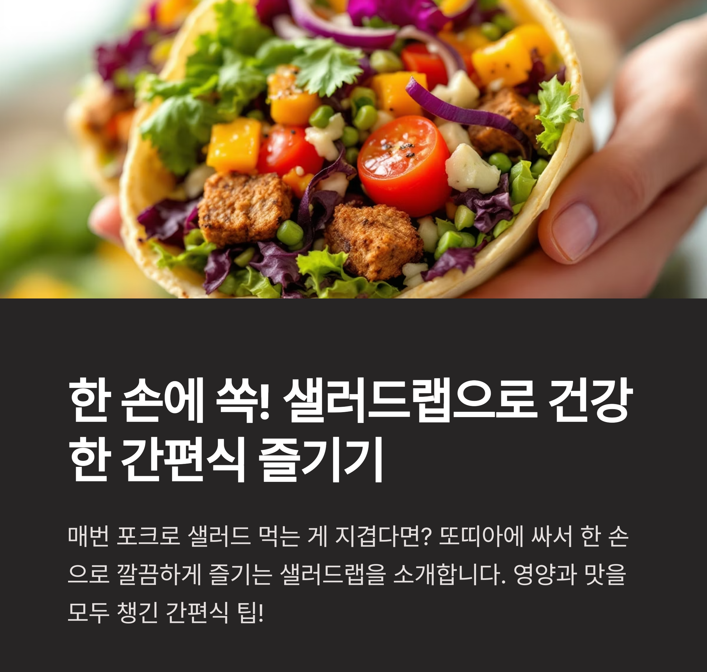 맛있는 샐러디랩을 들고 있는 사진