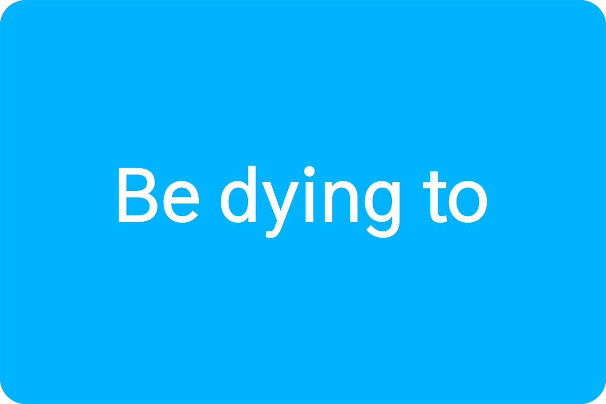 Be dying to~ 뜻