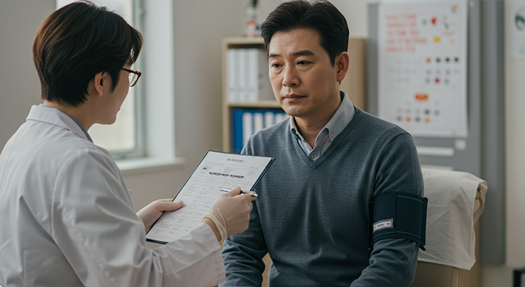 경동맥 초음파 검사대상자중 고혈압 환자를 표현한 이미지