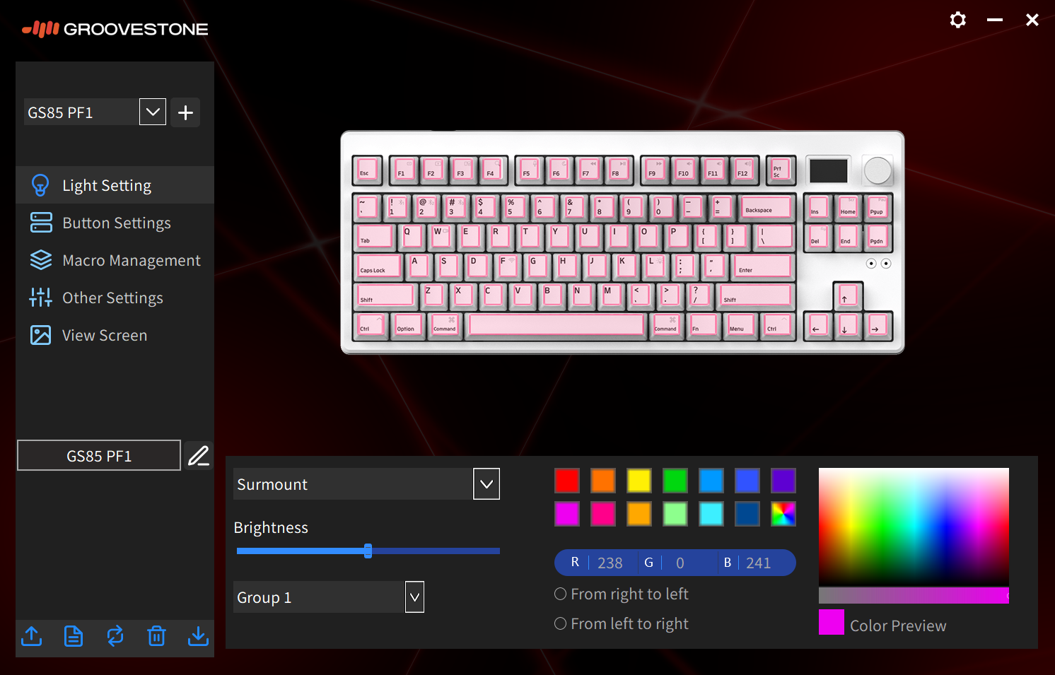 그루브스톤 엠스톤 GS85 라벤더 저소음 너울축 타건음 후기 설정