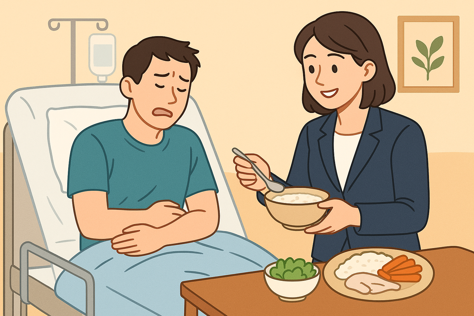 장염 증상 완화와 회복을 돕는 식단을 준비하는 여성의 따뜻한 모습(출처:자체제작)