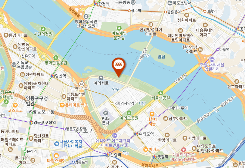 여의도 한강공원 썰매장 지도