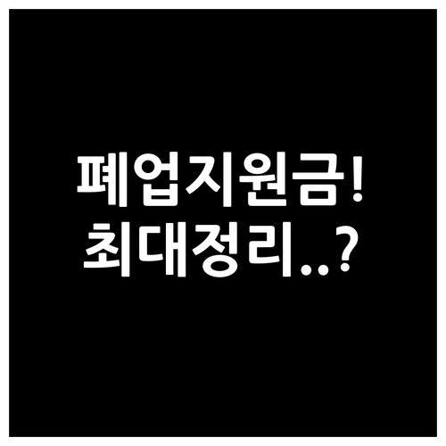 폐업 소상공인 지원금 희망리턴패키지 ..