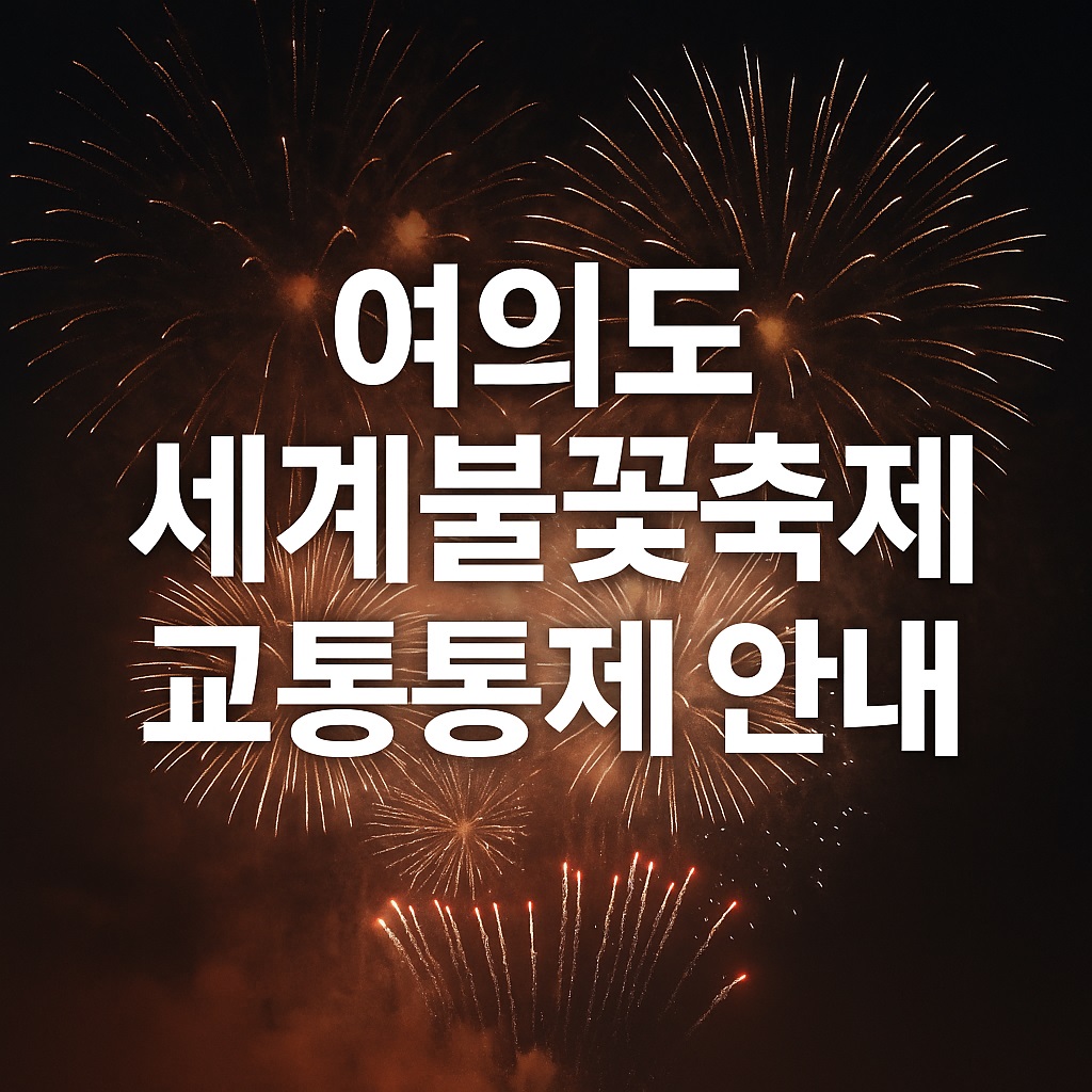 여의도 서울 세계불꽃축제 교통통제 안내