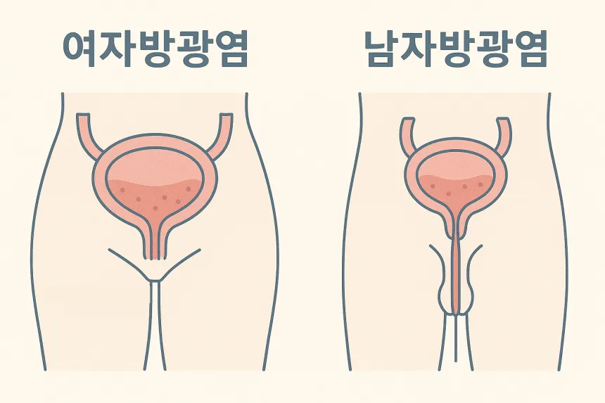 여자 남자 방광염 비교