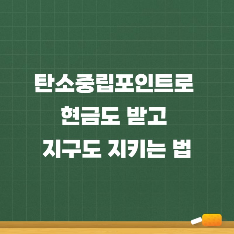 탄소중립포인트로 현금도 받고 지구도 지키는 법