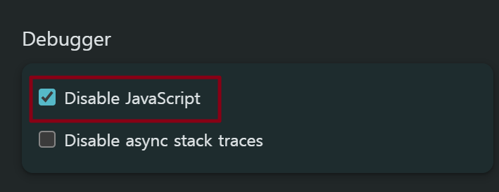 Disable JavaScript