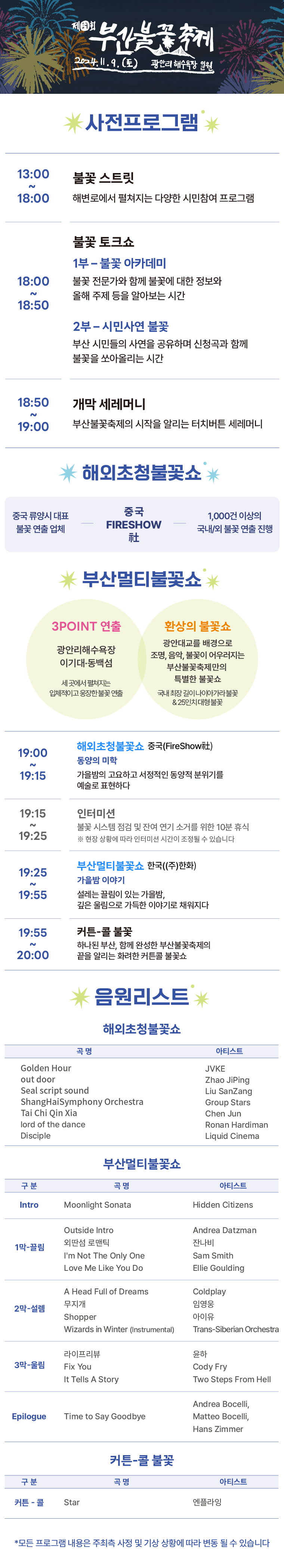 2024 부산불꽃축제 행사내용