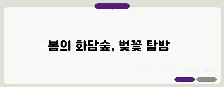 봄의 아름다움, 화담숲 벚꽃과 예약 안내를 완벽히 정리했습니다!