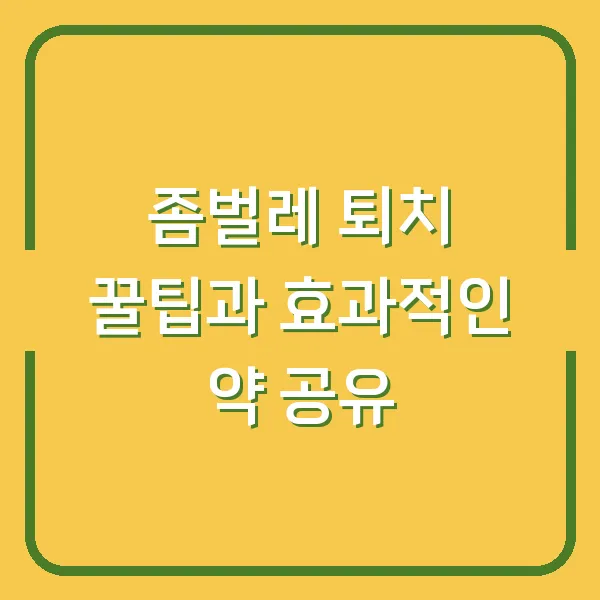 좀벌레 퇴치 꿀팁과 효과적인 약 공유