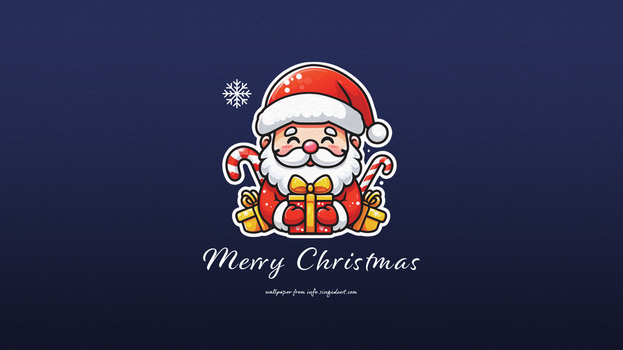 03 선물상자를 든 산타클로스 C - Merry Christmas 크리스마스배경화면